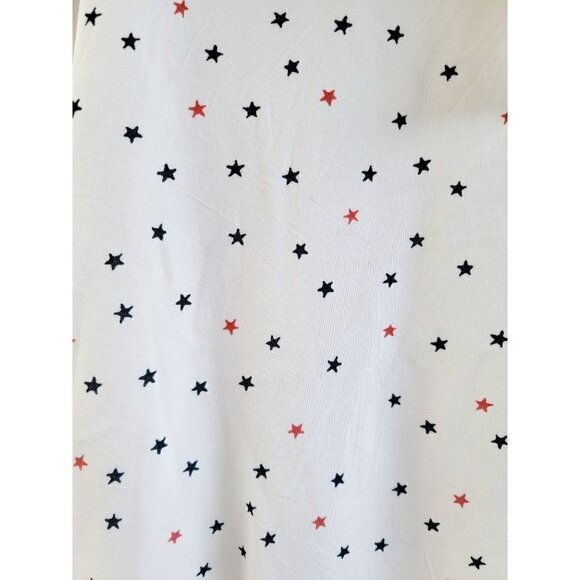 Beach Lunch Lounge 4th Of July Stars Print Button Down Short Sleeve Shirt Size S - Picture 8 of 10